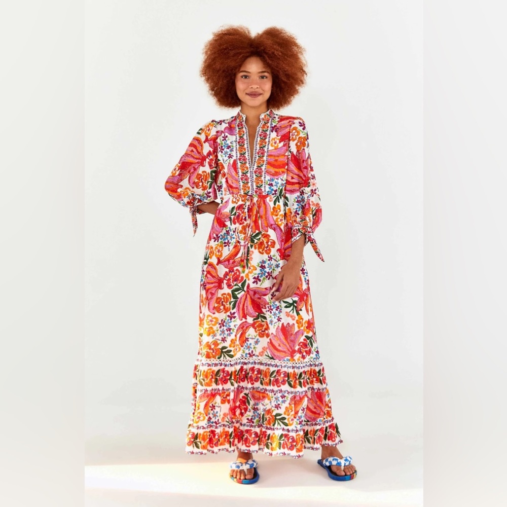 NWT - Farm Rio Spring Bananas Maxi Dress - XS